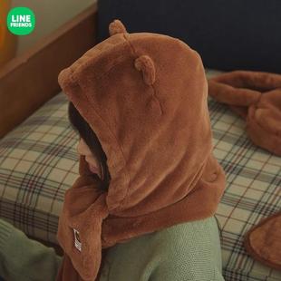 布朗熊公仔玩偶巴拉克拉法帽冬季可爱保暖