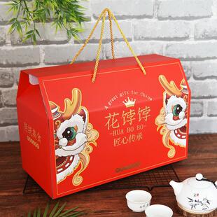 花饽饽花样馒头包装盒年货大礼包礼盒花馍手提箱10斤20斤大号纸箱