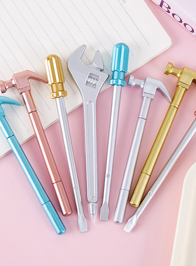 韩国创意卡通仿真锤子螺丝刀扳手工具个性中性笔黑色水笔文具奖品