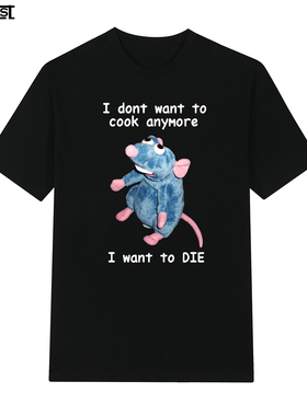 Ratatouille料理鼠王搞笑恶搞卡通动漫短袖T恤男女字母美系欧美