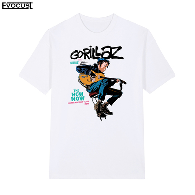 街头霸王gorillaz虚拟角色乐队短袖T恤now男女复古怀旧吉他卡通