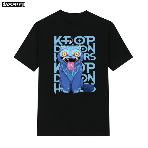 Blue cat kpop猫咪demon hunters tiger卡通动漫短袖T恤男女