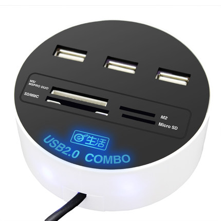 相伴一生 usb分线器读卡器多合一 usb接口扩展高速hub转换集线器