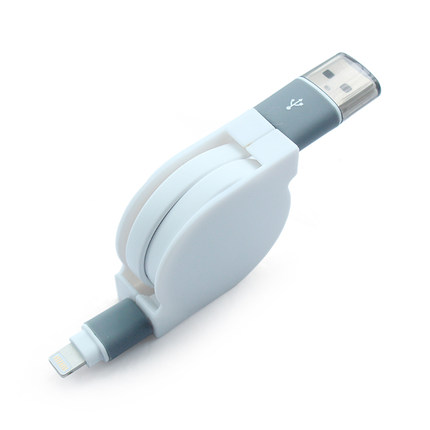 伸缩数据线 苹果ipad air智能手机通用面条iPhone5S/6plus充电线