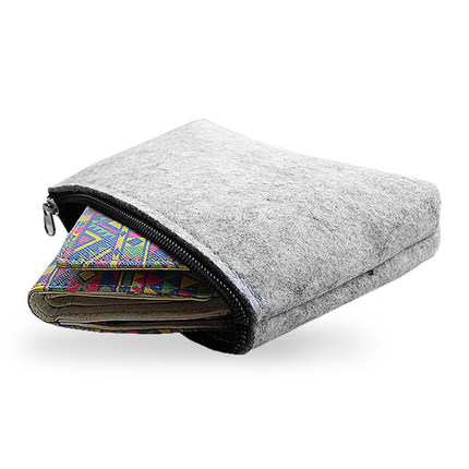 苹果充电器电源鼠标包 鼠标移动电源套充电宝手机通用毛毡收纳袋