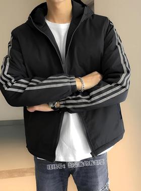 新款男士初冬夹棉外套二棉棉衣大码宽松胖子秋冬加棉夹克薄棉服男