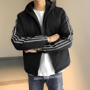 宽松胖子秋冬加棉夹克薄棉服男 初冬夹棉外套二棉棉衣大码 新款 男士