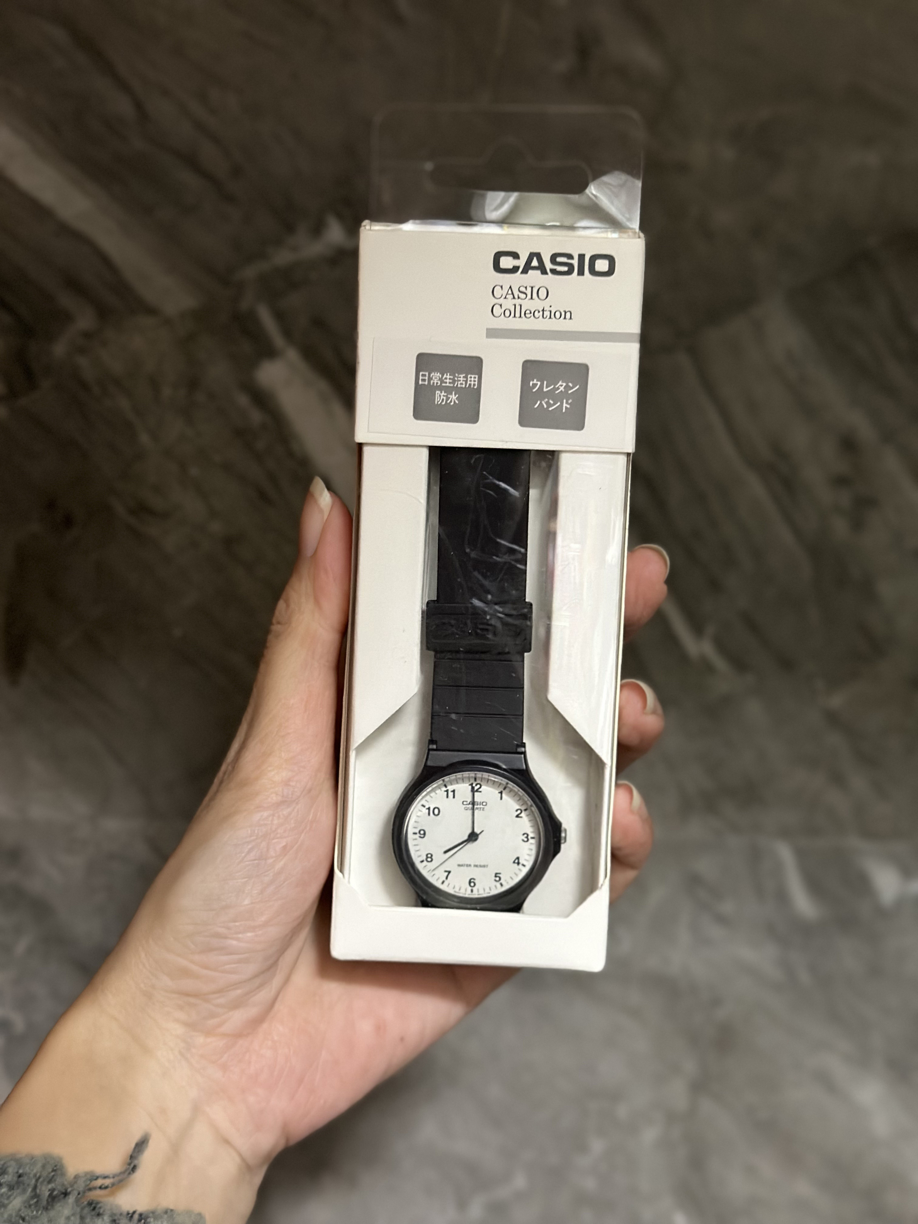 日本代购本土casio卡西欧小黑表 乔妹同款简约时尚学生黑色石英表