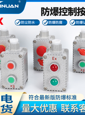 JS-S80防爆按钮开关盒 急停按钮开关 LA53 二位控制按钮 开孔22MM