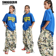 Swagger.JR儿童街舞潮服酷帅hiphop套装爵士舞演出服嘻哈短袖裤子