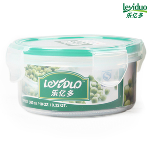 乐亿多保鲜盒 塑料圆形密封保鲜盒 储物小盒 收纳盒 YP021 300ml