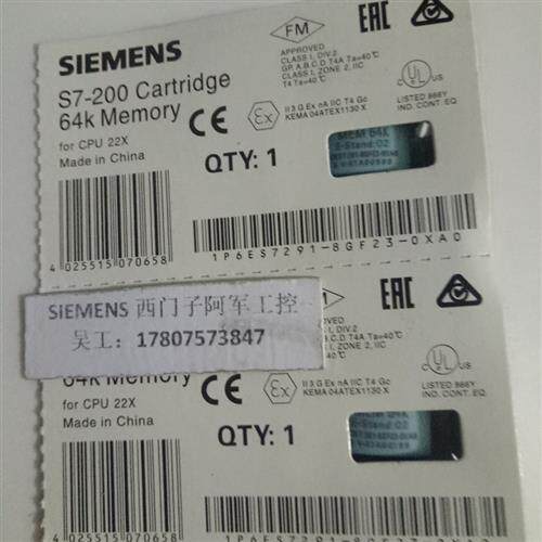 6ES7291-8GF23-0XA0 S7-200存储器模块MC291 6ES7 291-8GF23-OXAO
