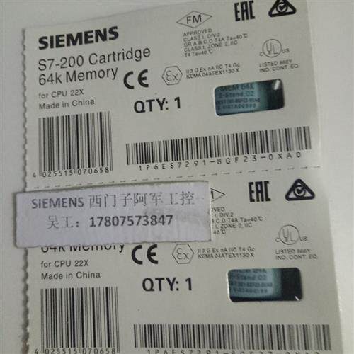 6ES7291-8GF23-0XA0 S7-200存储器模块MC291 6ES7 291-8GF23-OXAO