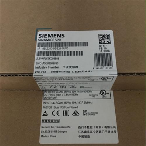 6SL3210-5BB21-1UV0 SINAMICS V20200-240V1相交流 -10/+10