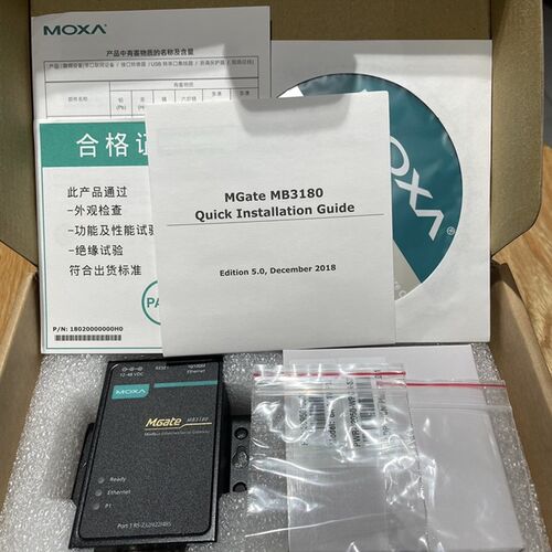 全新摩莎(MOXA)MGate MB3180网关 1口标准Modbus