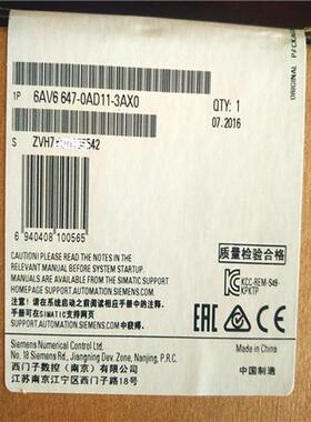 6AV6647-0AD11-3AX0 KTP600PN精简面板6AV6647-0AD11-3AX0