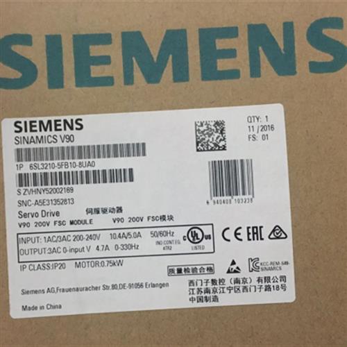 6SL3210-5FB10-1UA0 V90伺服驱动器0.1KW 6SL3210-5FB10-1UA1