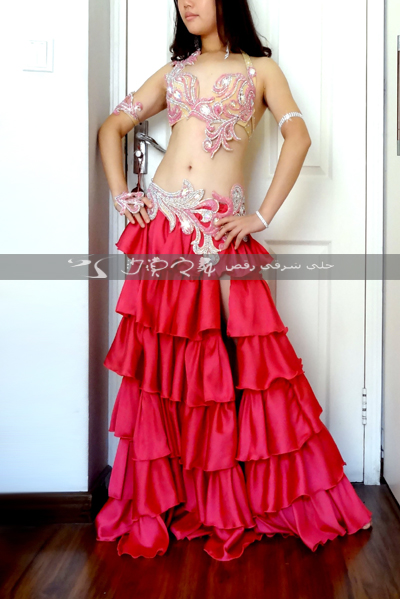 重工肚皮舞演出服八件套 定做 演出服 超华丽闪亮手工定制