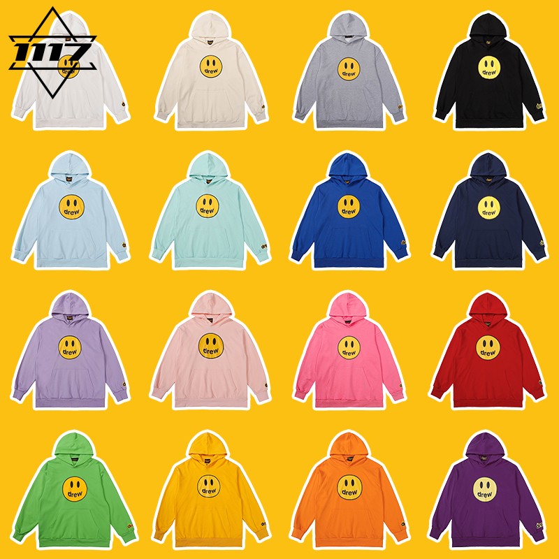 市面最顶版drew卫衣笑脸帽衫