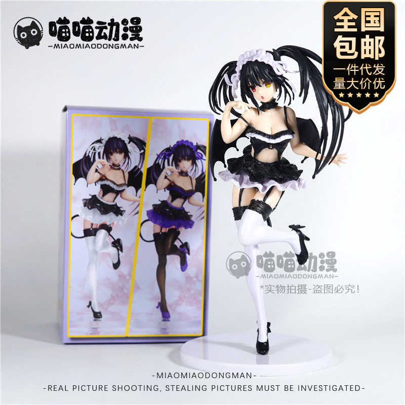 约会大作战 时崎狂三手办 白色紫色小恶魔精灵 景品摆件模型 批发