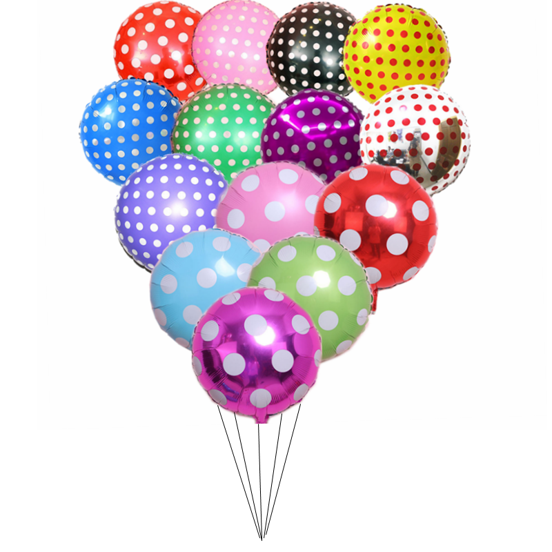 18寸圆形波点铝膜气球 大圆点飘空气球 生日气氛派对布置装饰汽球