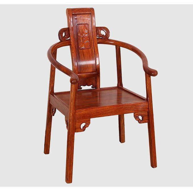 文福椅红木办公椅凳花梨木中式实木仿古圈椅新中式餐椅茶椅客人椅
