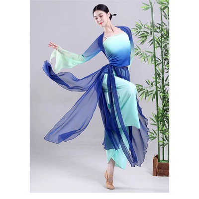 古典舞练功服全套演出服扇子舞服装新款套装中国舞舞蹈服成人纱衣