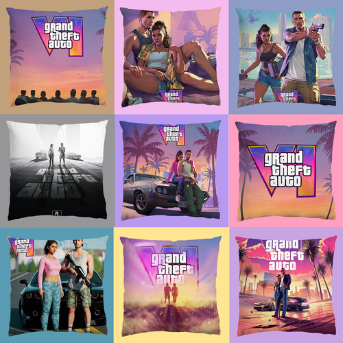 GTA6侠盗猎车手游戏周边方形抱枕