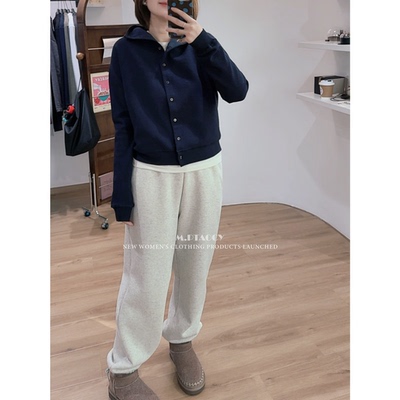 加绒加厚慵懒束脚防风卫裤