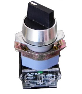 原装AIKS爱克斯旋钮转换选择开关AS2202-11X/2/B两档自锁黑色