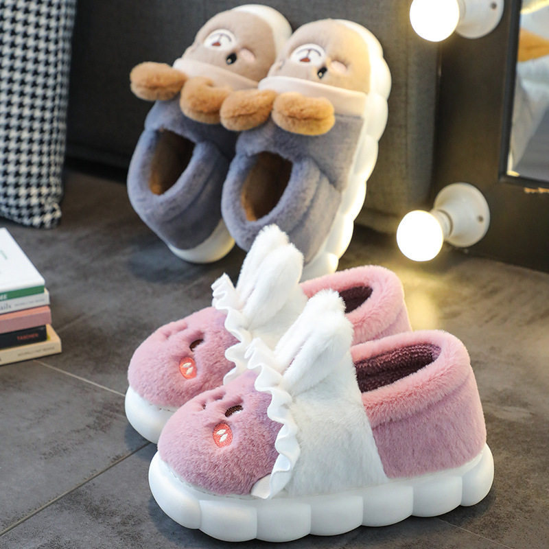 冬季卡通厚底棉拖女45