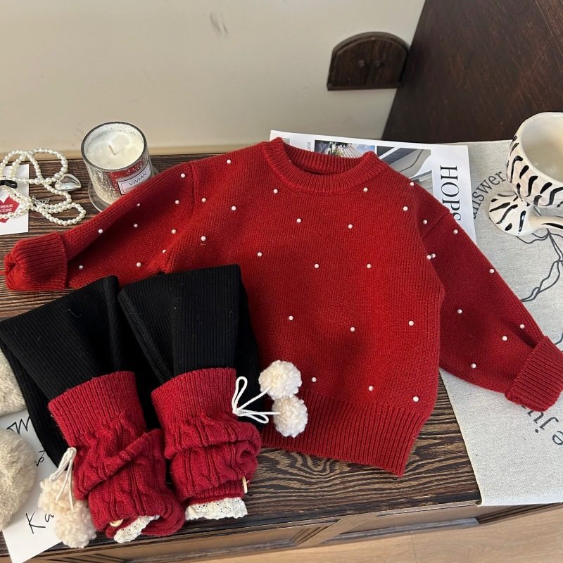 韩版女童冬款毛衣两件套
