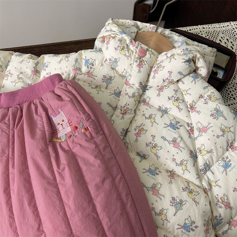 韩版女童90白鸭绒羽绒服