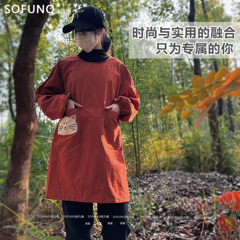 家用女士做饭加肥加大围裙