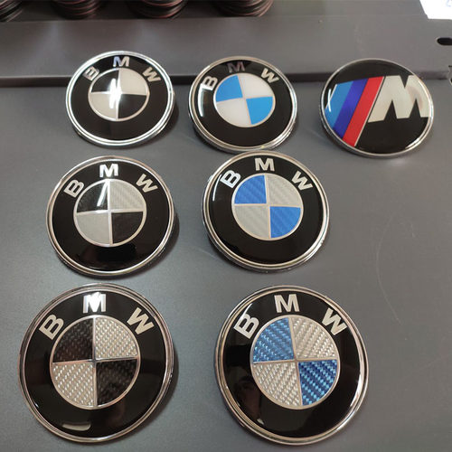适用BMW宝马车标3系5系1 4系E90E60改装碳纤前后引擎盖方向盘标志