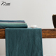 慕布卡棉麻茶席双色桌旗工业风北欧简约长条茶几旗纯色台布可定制