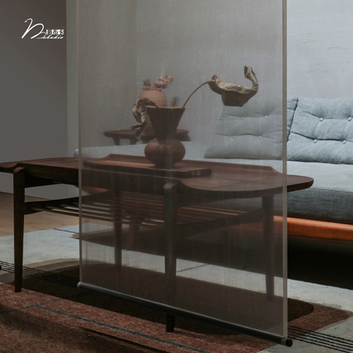 氛围感透光透人办公室书房隔断