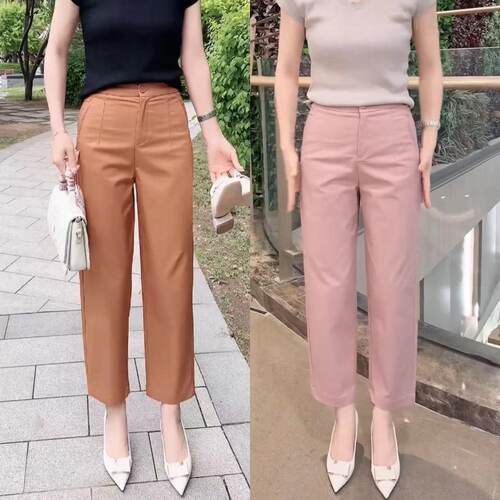 高腰百搭镰刀裤女九分裤气质休闲