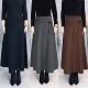 摆裙柔软高腰 百搭妈妈中长款 春秋冬款 半身裙八片针织羊毛裙女时尚