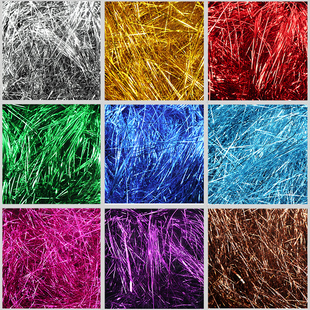 厂家直供1MM金属亮彩丝8g起 情人节生日礼盒水果礼袋装饰填充物