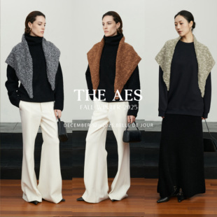 安上THE AES｜慵懒温暖限定美丽奴羊毛大肚花式纱ROW三角围巾披肩