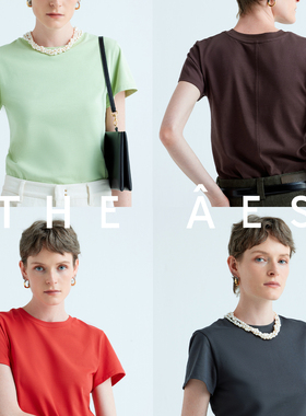 安上THE AES｜高密长绒棉RowT 精良后中缝线 刚需显瘦短袖T恤夏