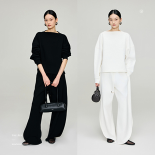 古典立裁长绒棉卫衣休闲弯刀卫裤 安上THE AES｜率性与温柔之间