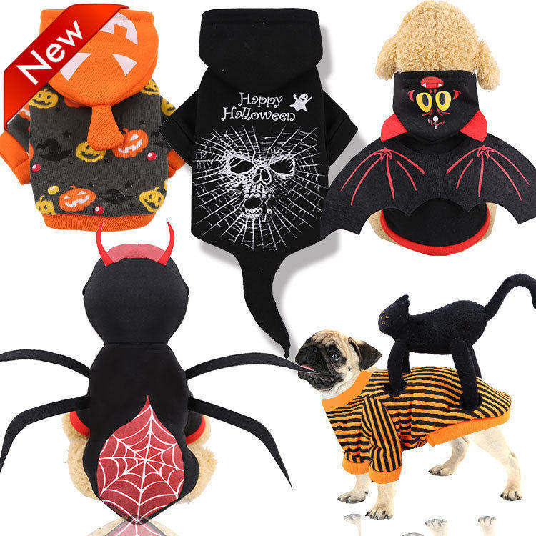 万小型夏季圣诞节日制服搞怪宠物狗狗猫咪衣服用品秋冬南瓜装两脚