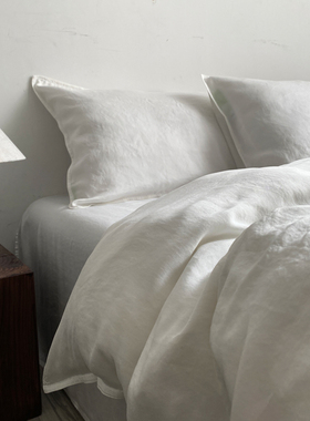 高端白色砂洗天丝四件套 A类80支裸睡亲肤被套床单床上用品床笠款