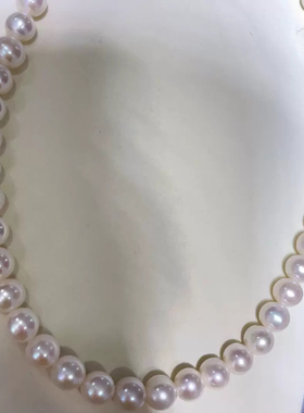 天然高品质10-11mm无核淡水珍珠项链近正圆极强光基本无暇珠光亮