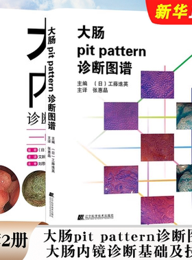 正版全套2册 大肠内镜诊断基础及技巧 大肠pit pattern诊断图谱 辽宁科学技术出版社 常规内镜放大内镜诊断图像教材教程书籍