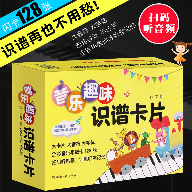 湖南文艺 幼儿初学入门128张音符卡教材教学节拍练习自学乐理启蒙书