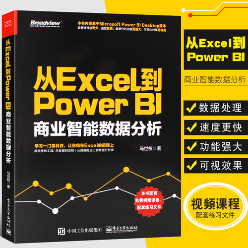 正版从Excel到Power BI 商业智能数据分析 PowerBI入门书 Power BI操作教程 Power Query数据查询工具 电子工业 excel数据分析教程