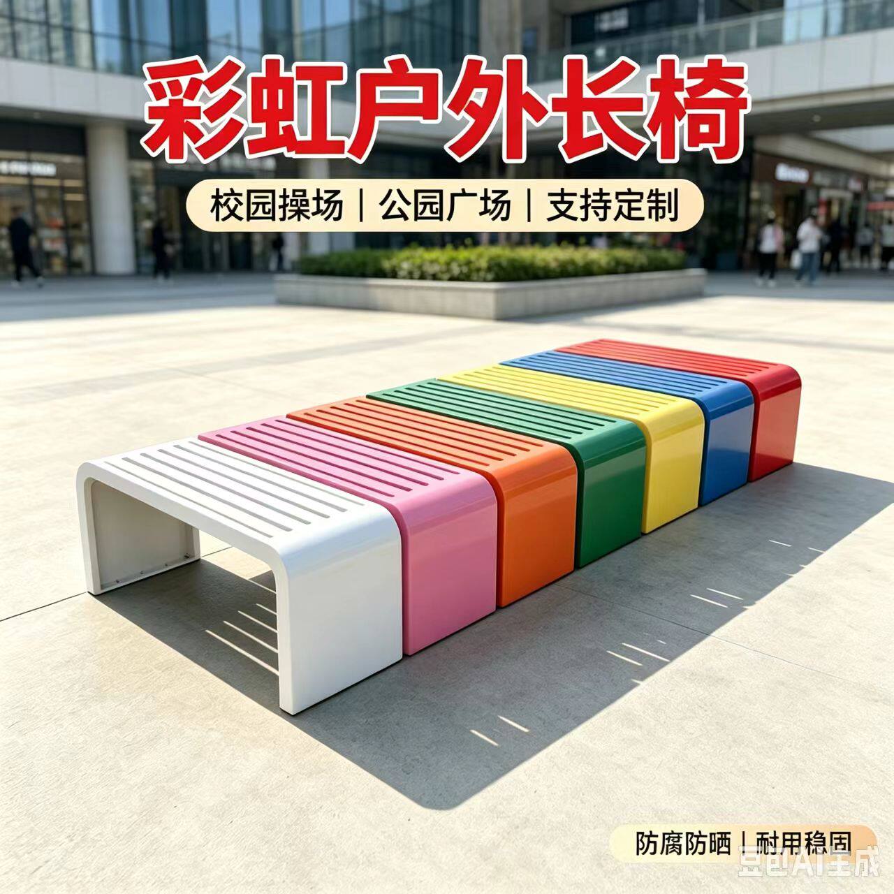 公园椅户外休闲长椅子室外庭院球场休息长条凳商场座椅广场露天凳